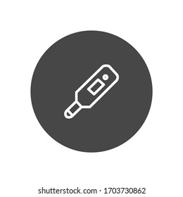 Thermometer white colored vector line icon with dark background