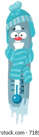 thermometer winter cartoon vector