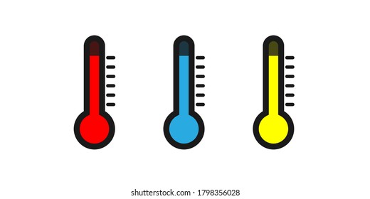 Thermometers collection in dark style on a white background