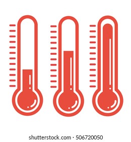 Thermometers in flat style