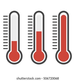 Thermometers in flat style
