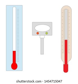 
Thermometers in flat style vector 