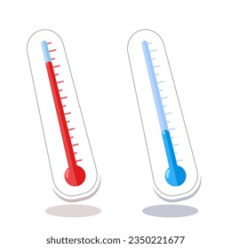 termómetros. Ilustración vectorial de calor y frío.