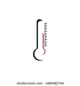 Icono de termómetros con diferentes zonas. Imagen del vector aislada en fondo blanco