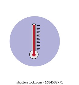 Thermometers icon with different zones. Vector image isolated on white background