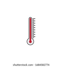 Thermometers icon with different zones. Vector image isolated on white background