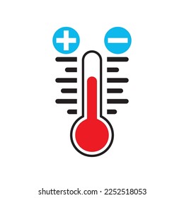 Thermometers icon with different zones. Vector image isolated on white background