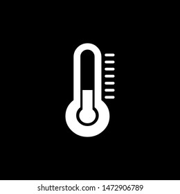 Thermometers Icon On Black Background. Black Flat Style Vector Illustration