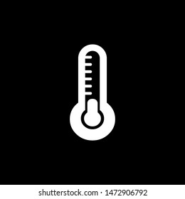 Thermometers Icon On Black Background. Black Flat Style Vector Illustration