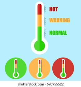  thermometers icon with scale levels -  vector isolated