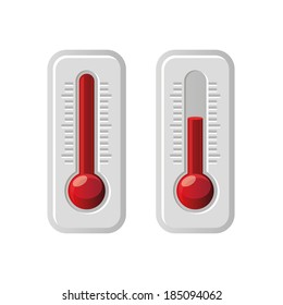 Thermometers Icons With Different Levels. Vector