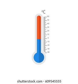 Thermometers measuring heat and cold, vector illustration