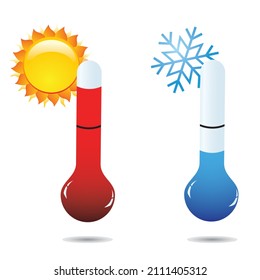 Thermometers on white background. Vector illustration EPS10
