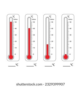 Thermometers scale. temperature. Worksheet. Celsius scales.
Measuring equipment for weather temperature icon. vector isolated illustration