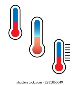 thermometers set. thermometers set for medical design. temperature gauges are different. Vector illustration. stock image. 