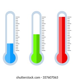 Thermometers set vector illustration on white background.