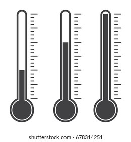 The thermometers vector silhouette on white background