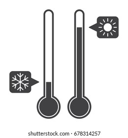 The thermometers vector silhouette on white background