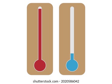 Termómetros a temperatura cálida y fría.
