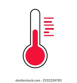 Thermometr icon isolated. Weather sign. Meteorology indicator with marks. EPS 10