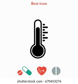 thermometr vector icon, flat design best vector icon