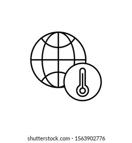 Thermometry, globe icon. Simple line, outline vector of globe icons for ui and ux, website or mobile application