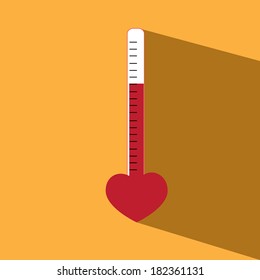 thermomiter heart vector icon