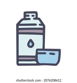 color del frasco termo vectorial doodle simple icono
