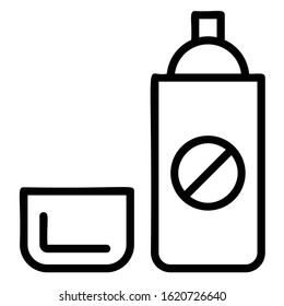 Thermos Bottle Design, Camping and Outdoor Activity Equipment Vector Concept