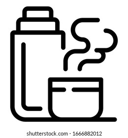Thermos bottle icon. Outline thermos bottle vector icon for web design isolated on white background