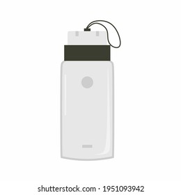 Thermos bottle icon. Stainless steel metallic thermos hydro flask water. World Environment day and Earth day concept. Drinking water ecological bottle for beverages. Vector flat illustration