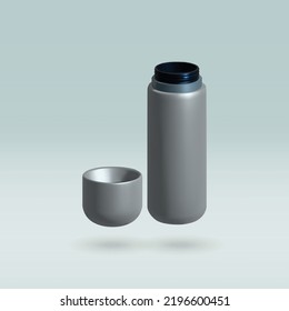 Thermos Bottle isolated vector 3d icon. Thermos 3d illustration.