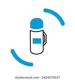 Thermos bottle outline icon. Vector illustration