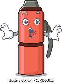 Thermos bottle Scroll Surprised gesture on cartoon character style