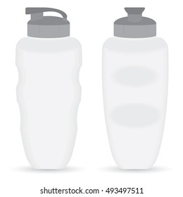 Thermos bottle set of Front and Side view isolated on white background.
