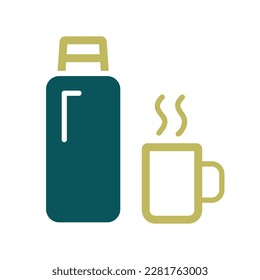 Thermos bottle vector isolated icon. Camping and Hiking sign. Graph symbol for travel and tourism web site and apps design, logo, app, UI