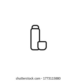 Icono de la línea vectorial Thermos Botes