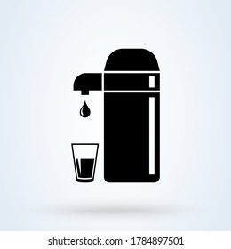 Thermos Bottle. vector Simple modern icon design illustration.