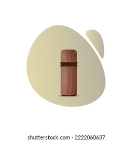 thermos in brown color .vector illustration