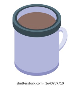 Thermos cocoa mug icon. Isometric of thermos cocoa mug vector icon for web design isolated on white background