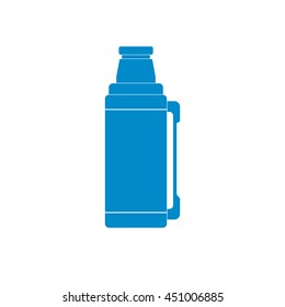 Thermos container icon, camping and hiking equipment. Vector illustration

