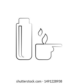 Thermos container icon isolated on white background. Thermo flask icon. Camping and hiking equipment