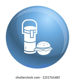 Thermos drink burger lunch icon. Simple illustration of thermos drink burger lunch vector icon for web design isolated on white background