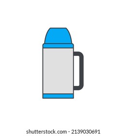 Thermos flask  icon in color icon, isolated on white background 