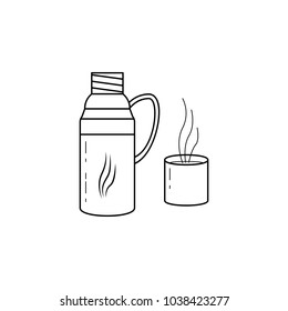 thermos flask icon. Element of camping and outdoor recreation for mobile concept and web apps. Thin line icon for website design and development, app development. Premium icon on white background