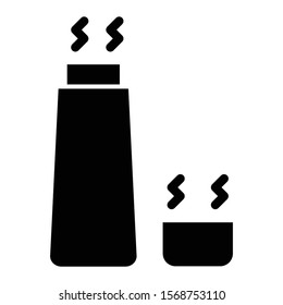 thermos flask icon glyph vector design 