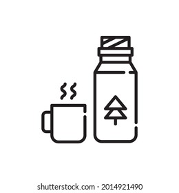 Thermosflasche, Vektorgrafik Symbole Stil Illustration. EPS10-Datei