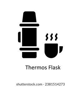 Thermos Flask  vector Solid Design illustration. Symbol on White background EPS 10 File 