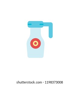 Thermos flat icon, vector sign, colorful pictogram isolated on white. Drink container symbol, logo illustration. Flat style design