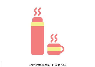 Thermos flat icons. Adventure icons, Symbol, logo illustration. Pixel perfect. modern design, vector
